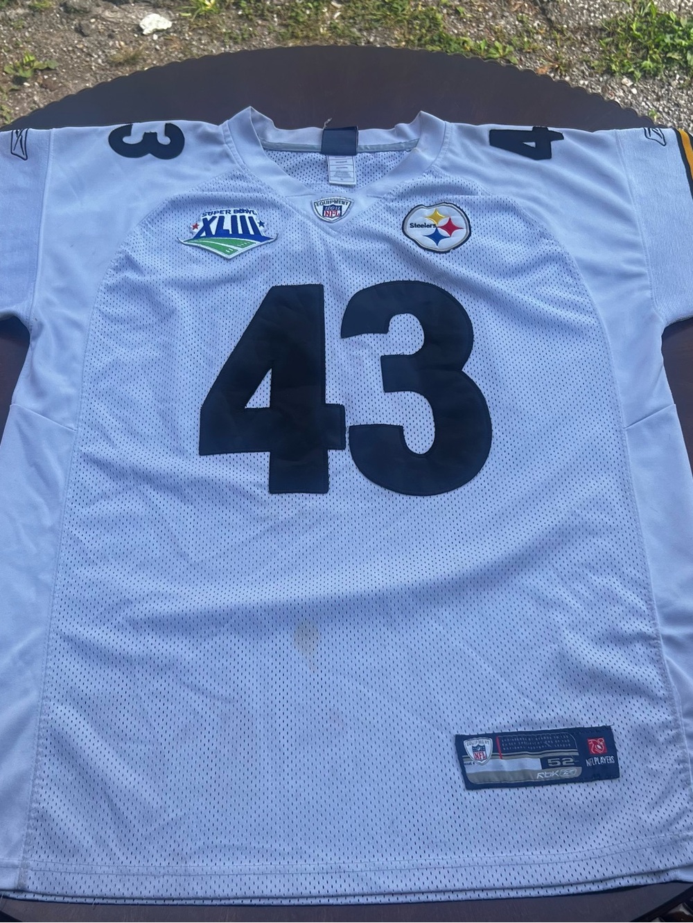 Reebok White Pittsburgh Steelers #43 NFL Jersey